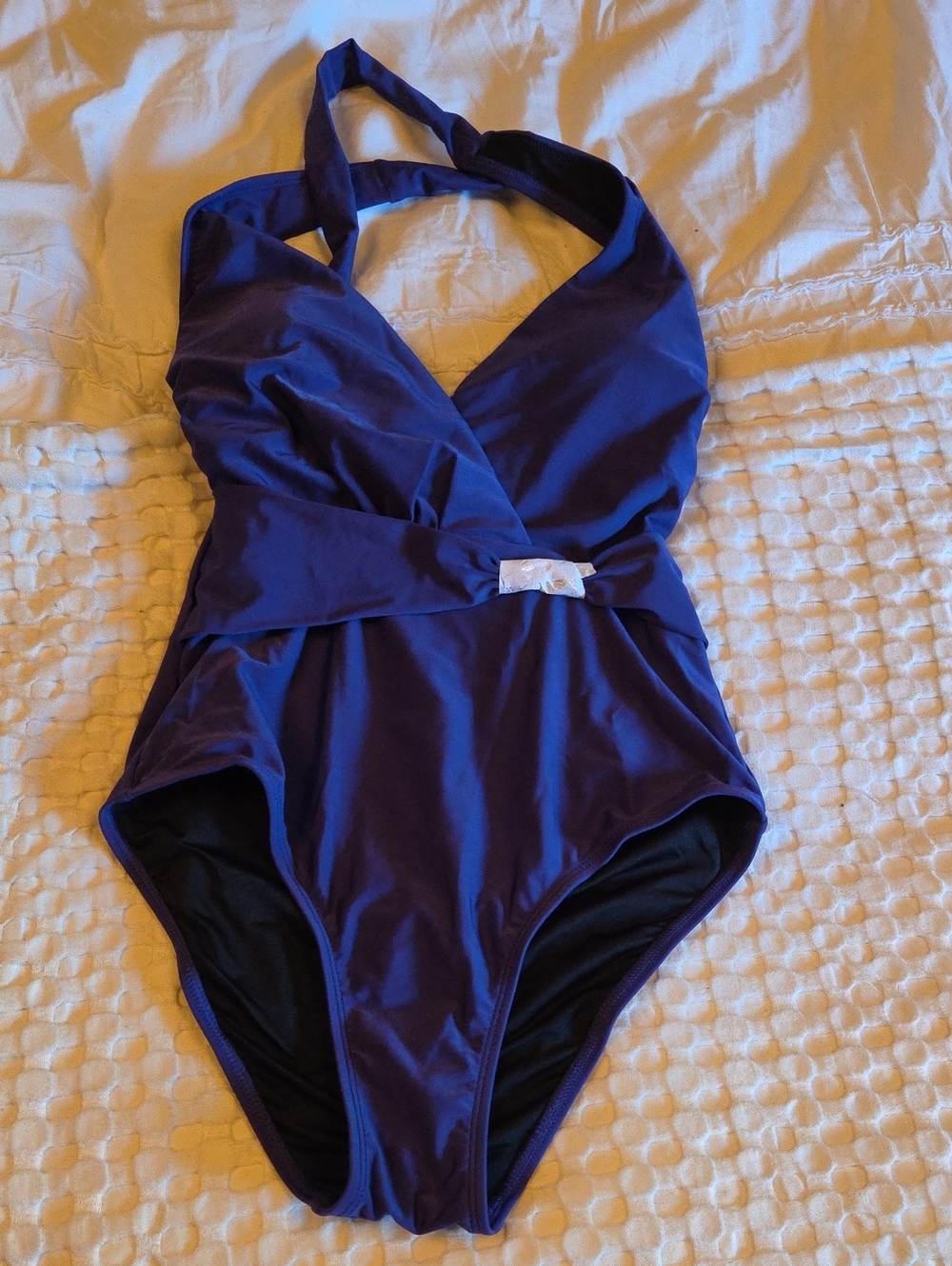 Cupshe Deep Purple Halter One-Piece Swimsuit